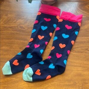 Colorful Heart Patterned Knee-High Socks